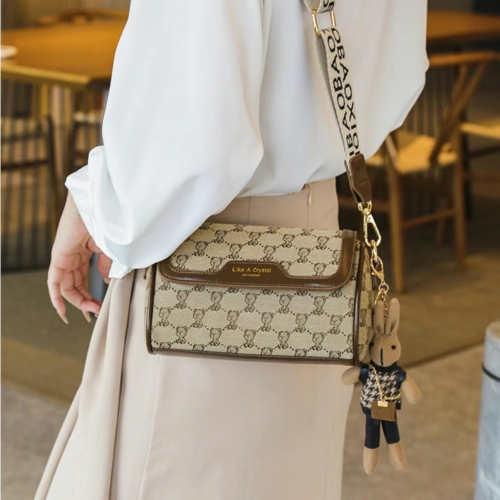 Women’s Cartoons Crossbody with Lucky Charm Rabbit In Khaki - Picture 4 of 12